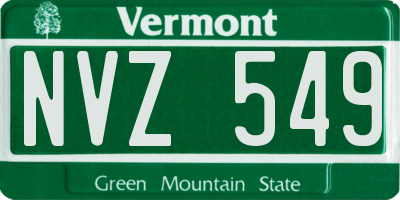 VT license plate NVZ549