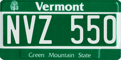 VT license plate NVZ550