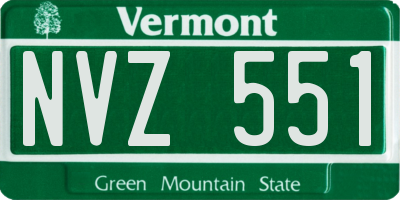 VT license plate NVZ551