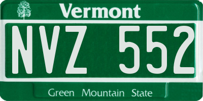 VT license plate NVZ552