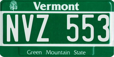 VT license plate NVZ553