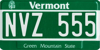 VT license plate NVZ555