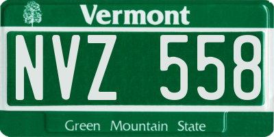VT license plate NVZ558