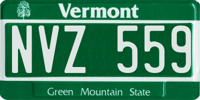 VT license plate NVZ559