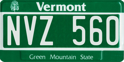 VT license plate NVZ560