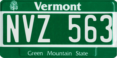VT license plate NVZ563