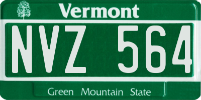 VT license plate NVZ564