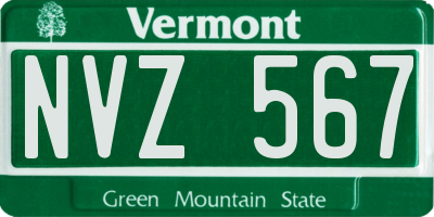 VT license plate NVZ567