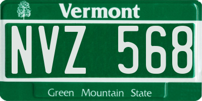 VT license plate NVZ568