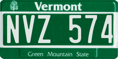 VT license plate NVZ574