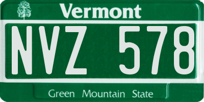 VT license plate NVZ578