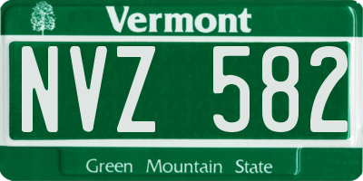 VT license plate NVZ582