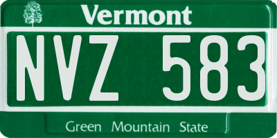 VT license plate NVZ583