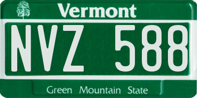 VT license plate NVZ588