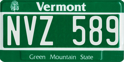 VT license plate NVZ589