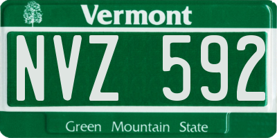 VT license plate NVZ592
