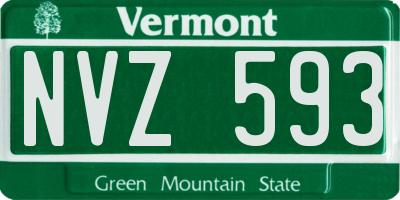 VT license plate NVZ593