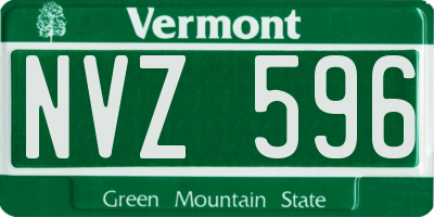 VT license plate NVZ596