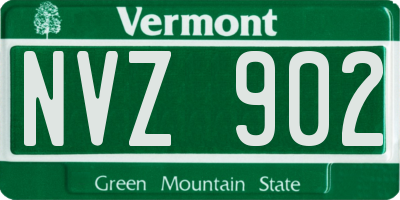 VT license plate NVZ902