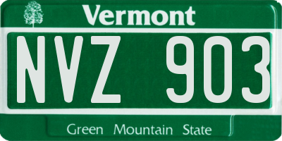 VT license plate NVZ903