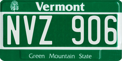 VT license plate NVZ906