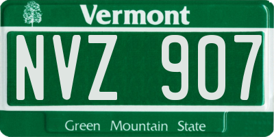 VT license plate NVZ907
