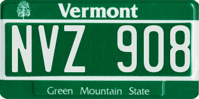 VT license plate NVZ908