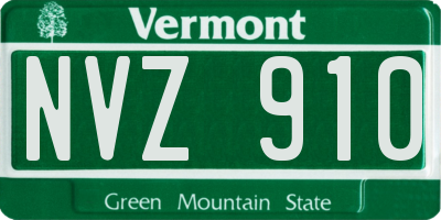 VT license plate NVZ910