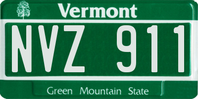 VT license plate NVZ911