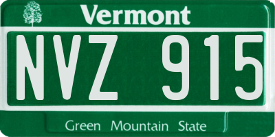 VT license plate NVZ915
