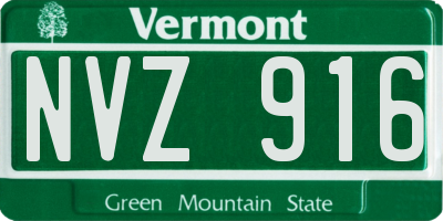 VT license plate NVZ916