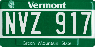 VT license plate NVZ917