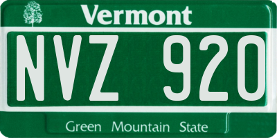 VT license plate NVZ920