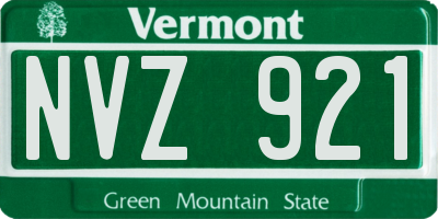 VT license plate NVZ921