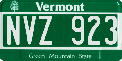 VT license plate NVZ923