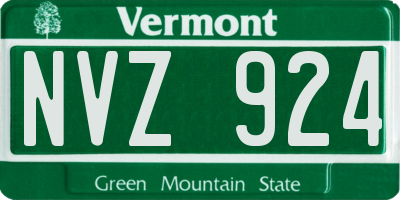 VT license plate NVZ924