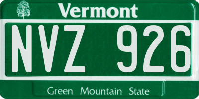 VT license plate NVZ926