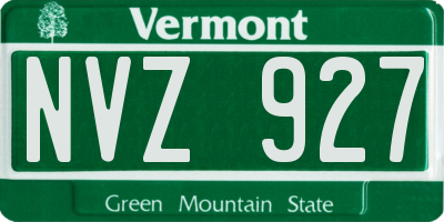 VT license plate NVZ927