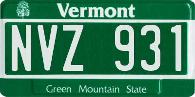 VT license plate NVZ931