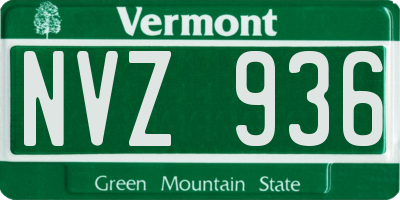 VT license plate NVZ936
