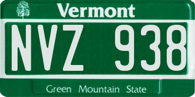 VT license plate NVZ938