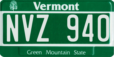VT license plate NVZ940