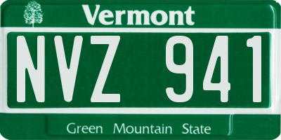VT license plate NVZ941