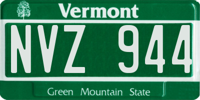 VT license plate NVZ944