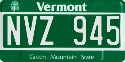 VT license plate NVZ945