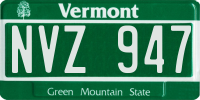 VT license plate NVZ947