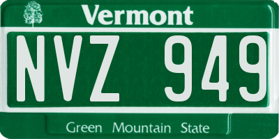 VT license plate NVZ949