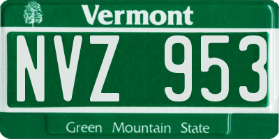 VT license plate NVZ953