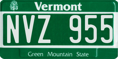 VT license plate NVZ955