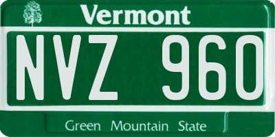 VT license plate NVZ960